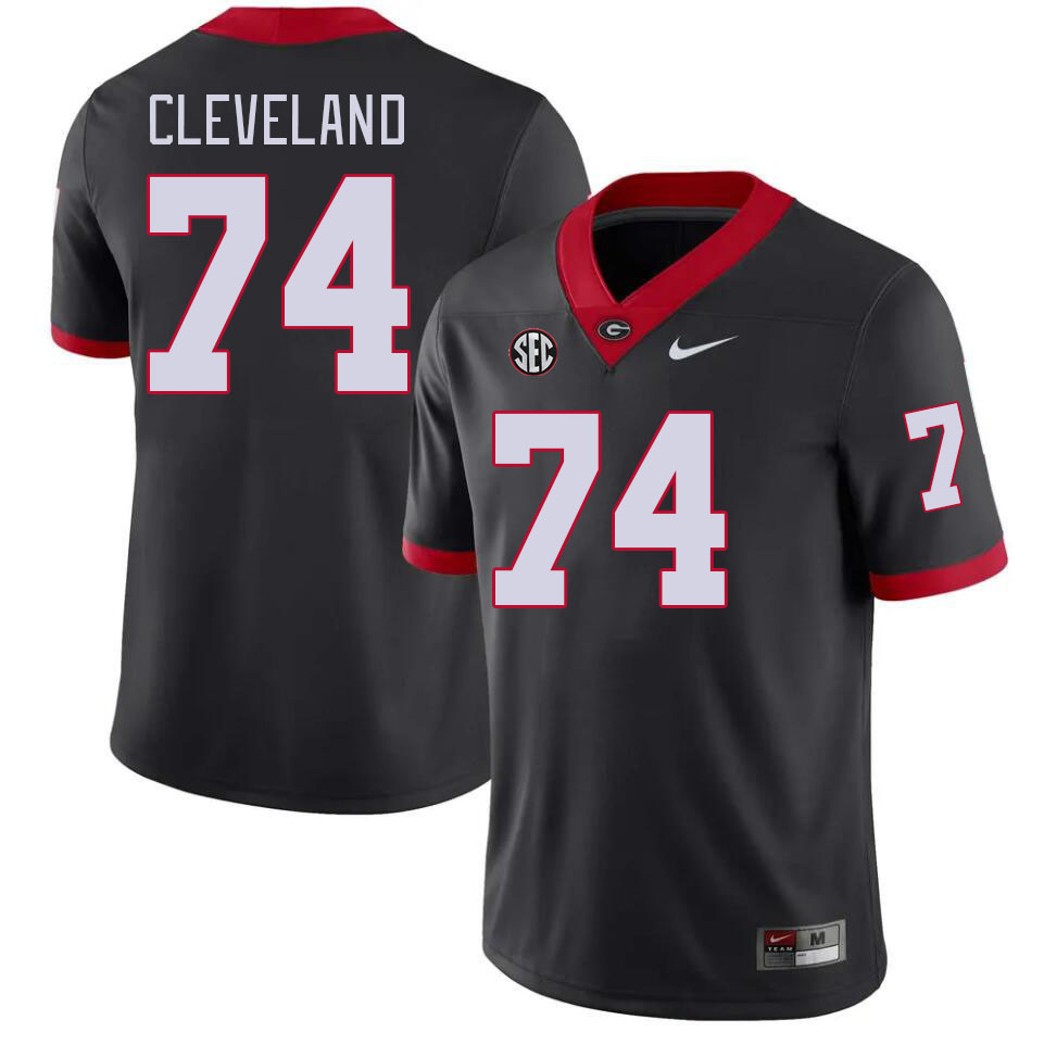 #74 Ben Cleveland Georgia Bulldogs Jerseys Football Stitched-Black